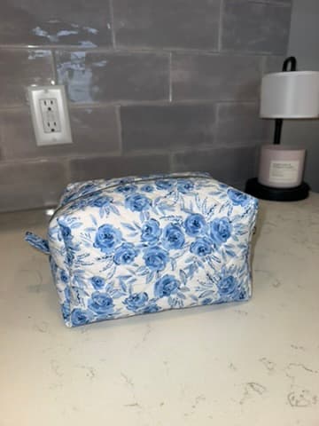 Blue Rose handmade Boxy Bag